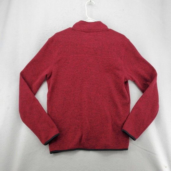 Urban Pipeline Sweater Men's Long Sleeve 1/4 Zip Contrasting Pkt. Pullover Red M - Picture 8 of 12